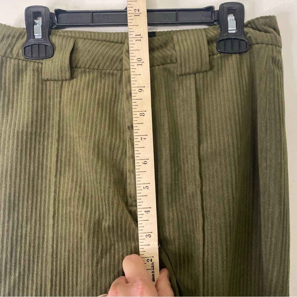 Cider Corduroy Green Wide Flare Leg High Waisted Trouser Pants XS 90s Y2K Office - Picture 5 of 12